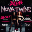 Flyer do festival "É Tudo Delas", em que Nova Twins se apresenta em São Paulo no dia 6 de setembro. Créditos: CultMix e Cine Joia