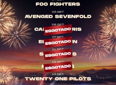 Anúncio de ingressos esgotados para o dia 7 de setembro, dia em que Elton John é headliner no Palco Mundo do Rock in Rio. Créditos: Reprodução/@rockinrio
