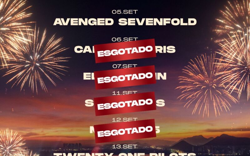 Anúncio de ingressos esgotados para o dia 7 de setembro, dia em que Elton John é headliner no Palco Mundo do Rock in Rio. Créditos: Reprodução/@rockinrio