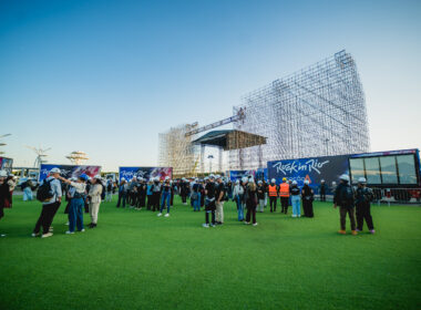 Visão da estrutura do Palco Mundo na Cidade do Rock, no Rock in Rio. Créditos: Divulgação/Approach