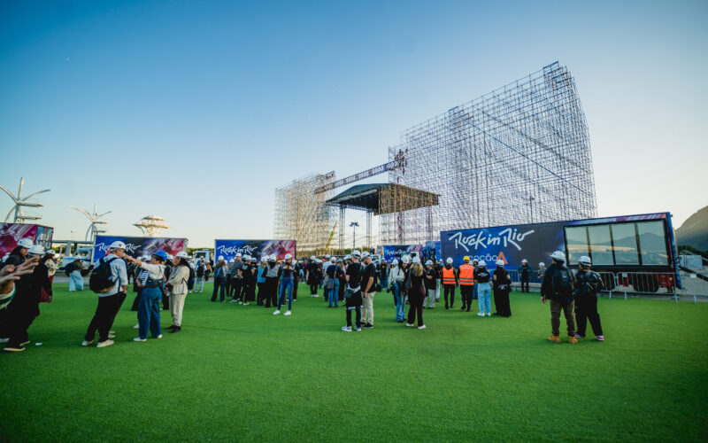 Visão da estrutura do Palco Mundo na Cidade do Rock, no Rock in Rio. Créditos: Divulgação/Approach