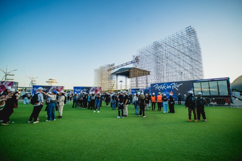 Visão da estrutura do Palco Mundo na Cidade do Rock, no Rock in Rio. Créditos: Divulgação/Approach