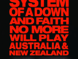 Anúncio de shows de Faith No More e System Of A Down na Austrália. Imagem: Reprodução/30e