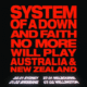 Anúncio de shows de Faith No More e System Of A Down na Austrália. Imagem: Reprodução/30e