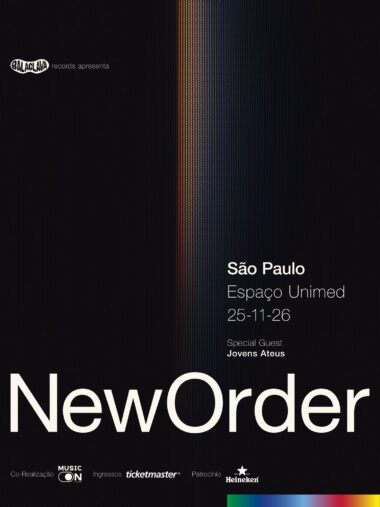 Anúncio do show de New Order no Brasil. Créditos: Balaclava Records