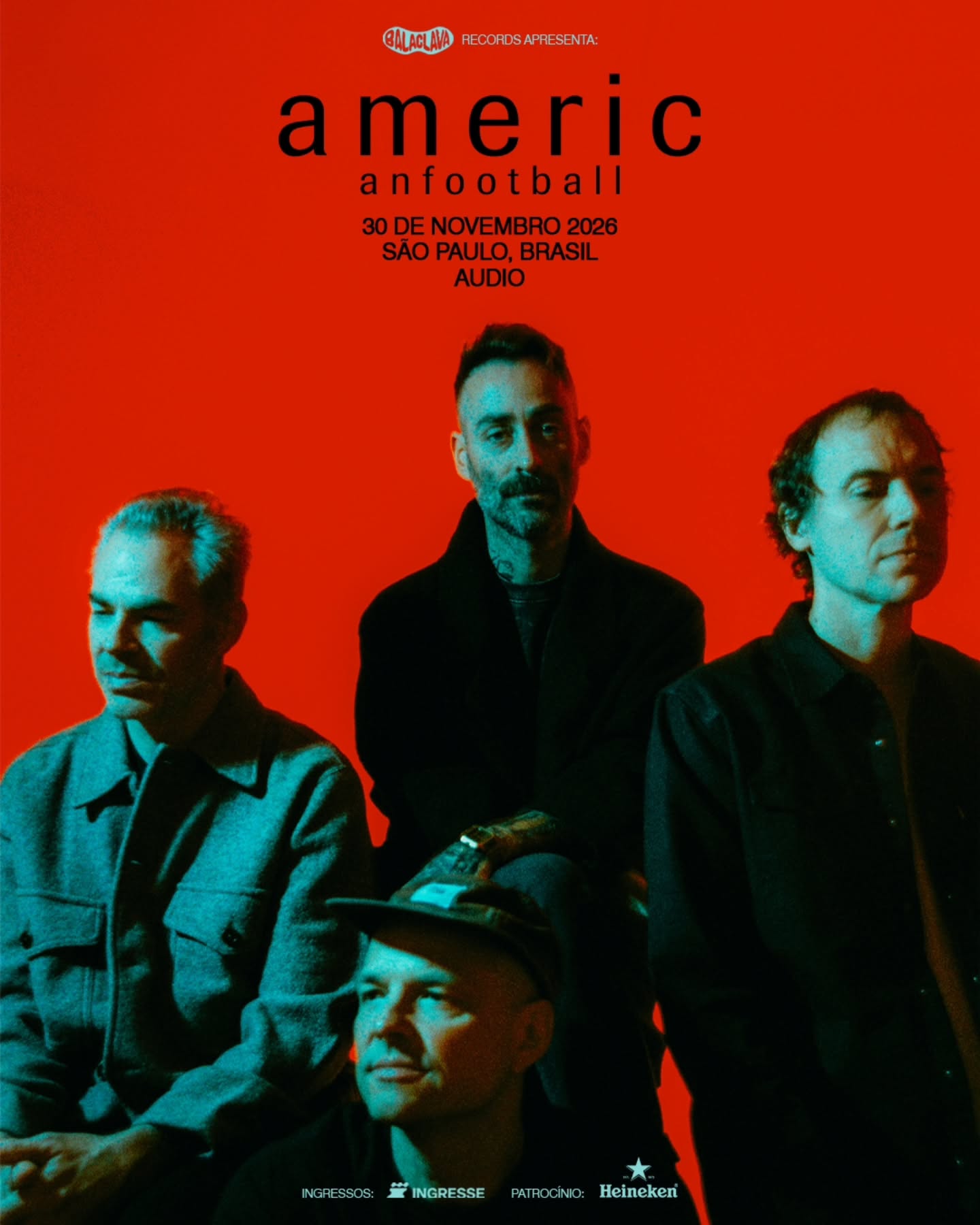 American Football no Brasil faz show único em São Paulo pela Balaclava Records. Créditos: Balaclava