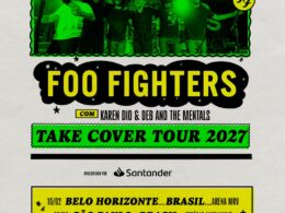Anúncio de shows do Foo Fighters no Brasil em fevereiro de 2027. Créditos: Live Nation