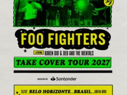 Anúncio de shows do Foo Fighters no Brasil em fevereiro de 2027. Créditos: Live Nation