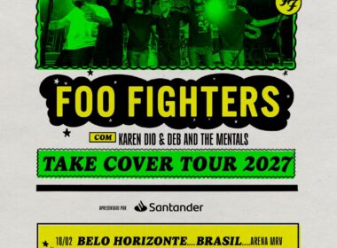 Anúncio de shows do Foo Fighters no Brasil em fevereiro de 2027. Créditos: Live Nation