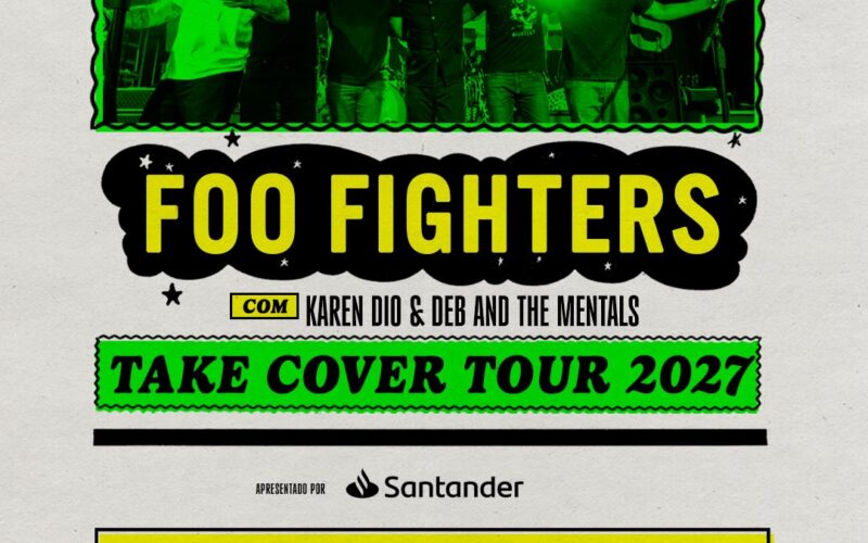 Anúncio de shows do Foo Fighters no Brasil em fevereiro de 2027. Créditos: Live Nation