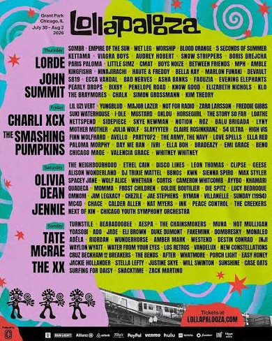 Line up Lollapalooza Chicago 2026